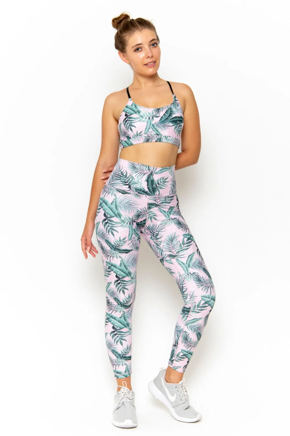 NAOMI HIGH WAIST LEGGING - PINK PALM