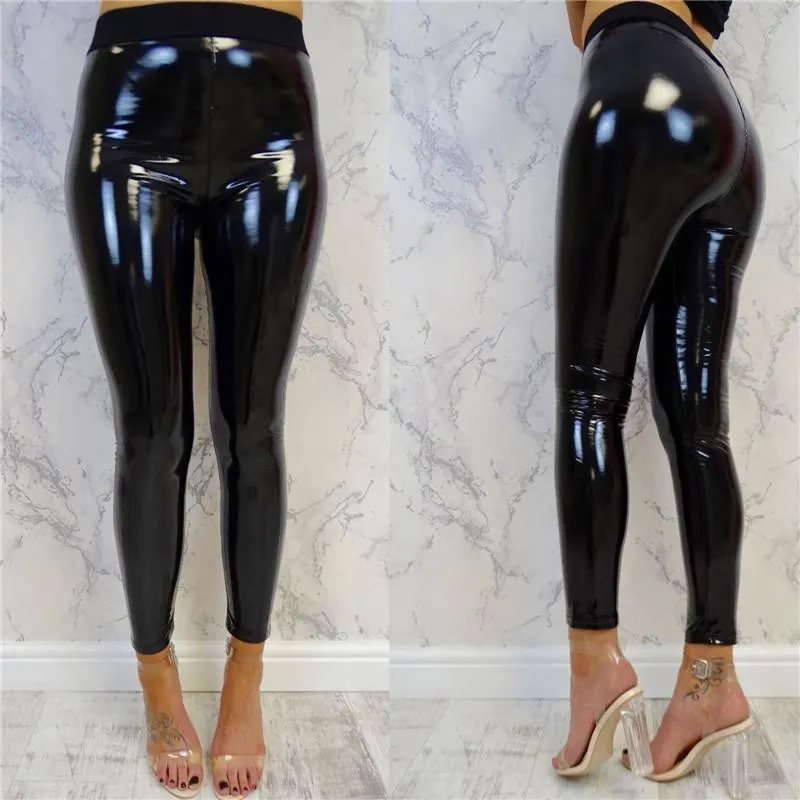 New Brushed High Waist PU Leather Pants  For women