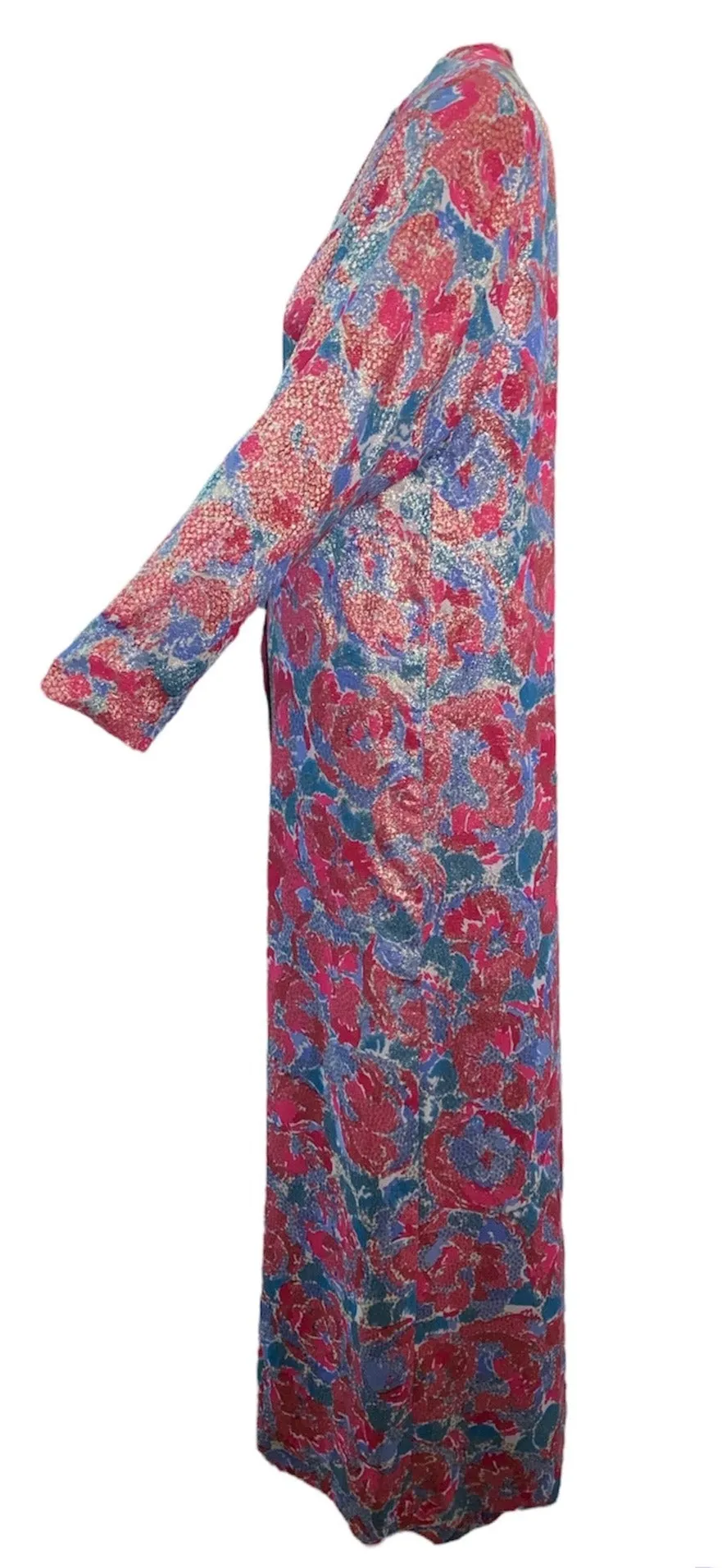 Norman Norell 70s Floral Lame Pantsuit Ensemble