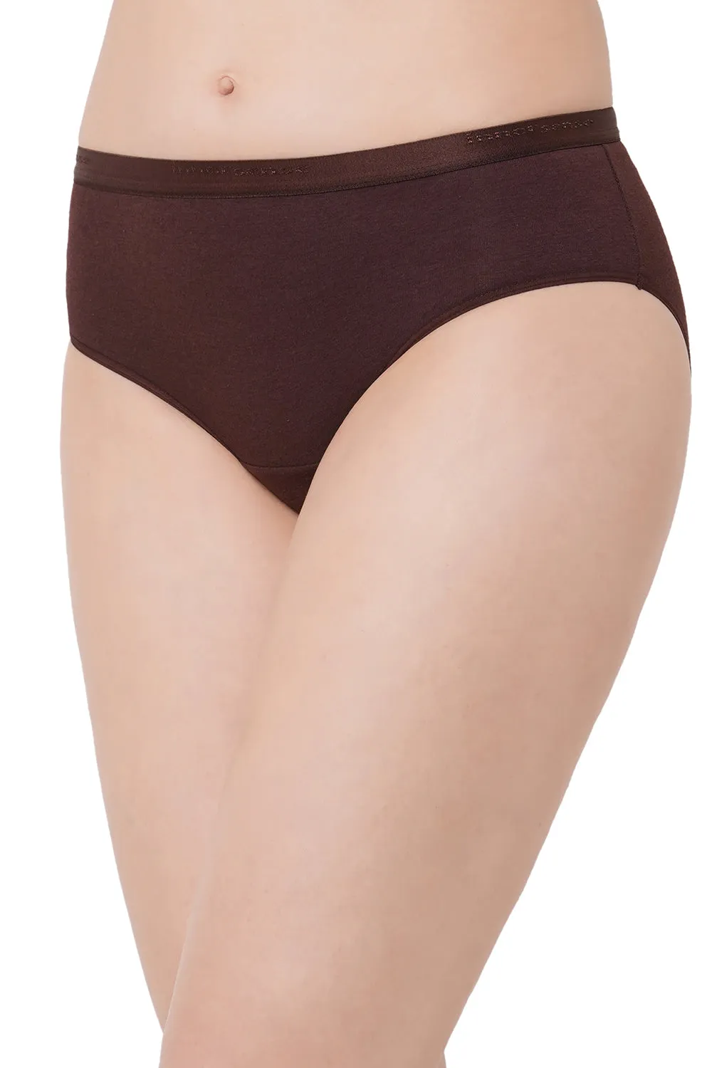 Organic Cotton Antimicrobial  High waist Hipster-ISP002-Dark Sienna_Dark Sienna-