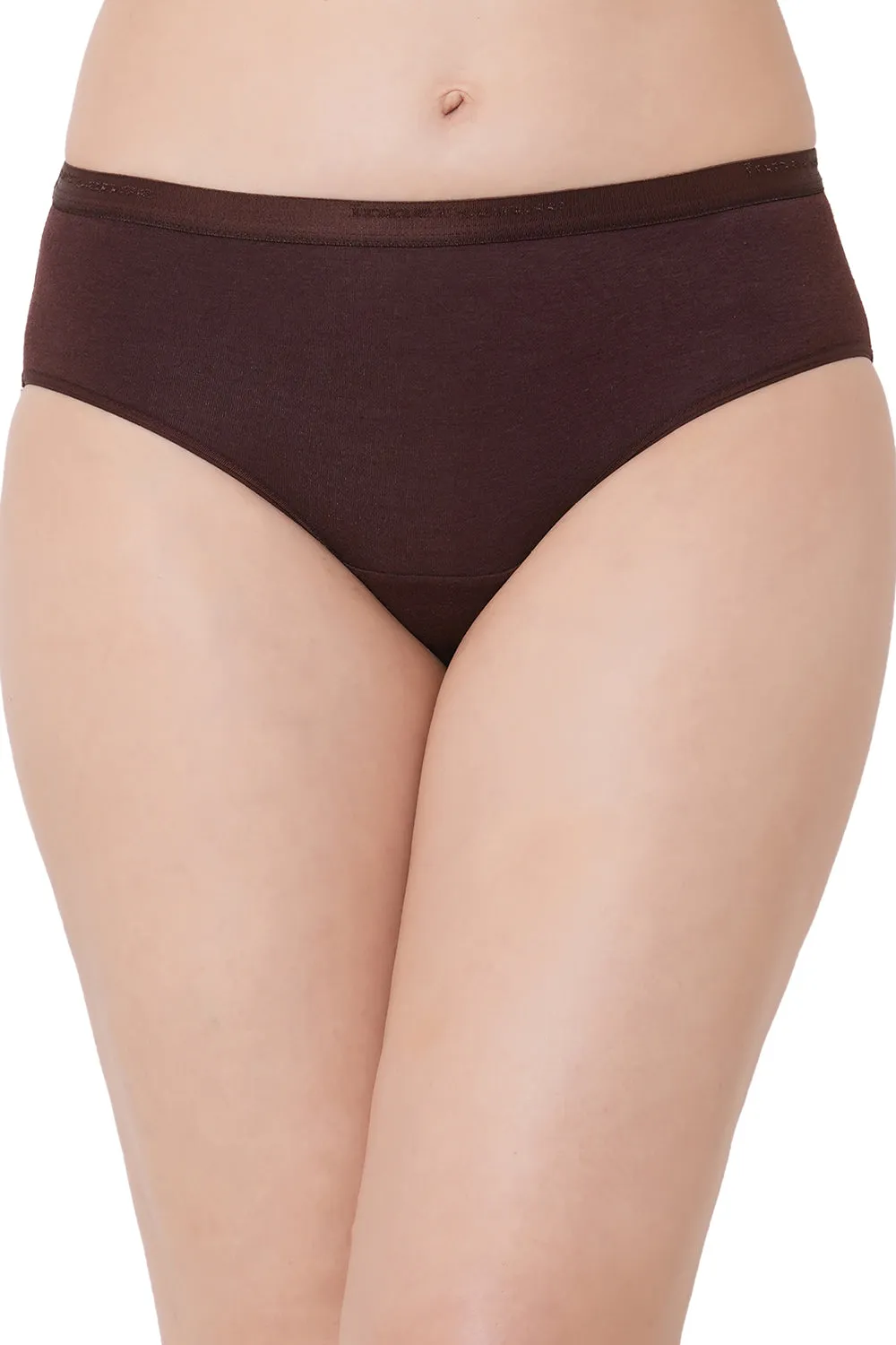 Organic Cotton Antimicrobial  High waist Hipster-ISP002-Dark Sienna_Dark Sienna-