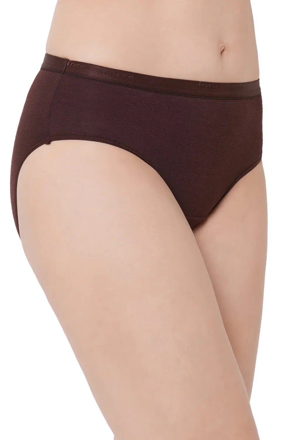 Organic Cotton Antimicrobial  High waist Hipster-ISP002-Dark Sienna_Dark Sienna-