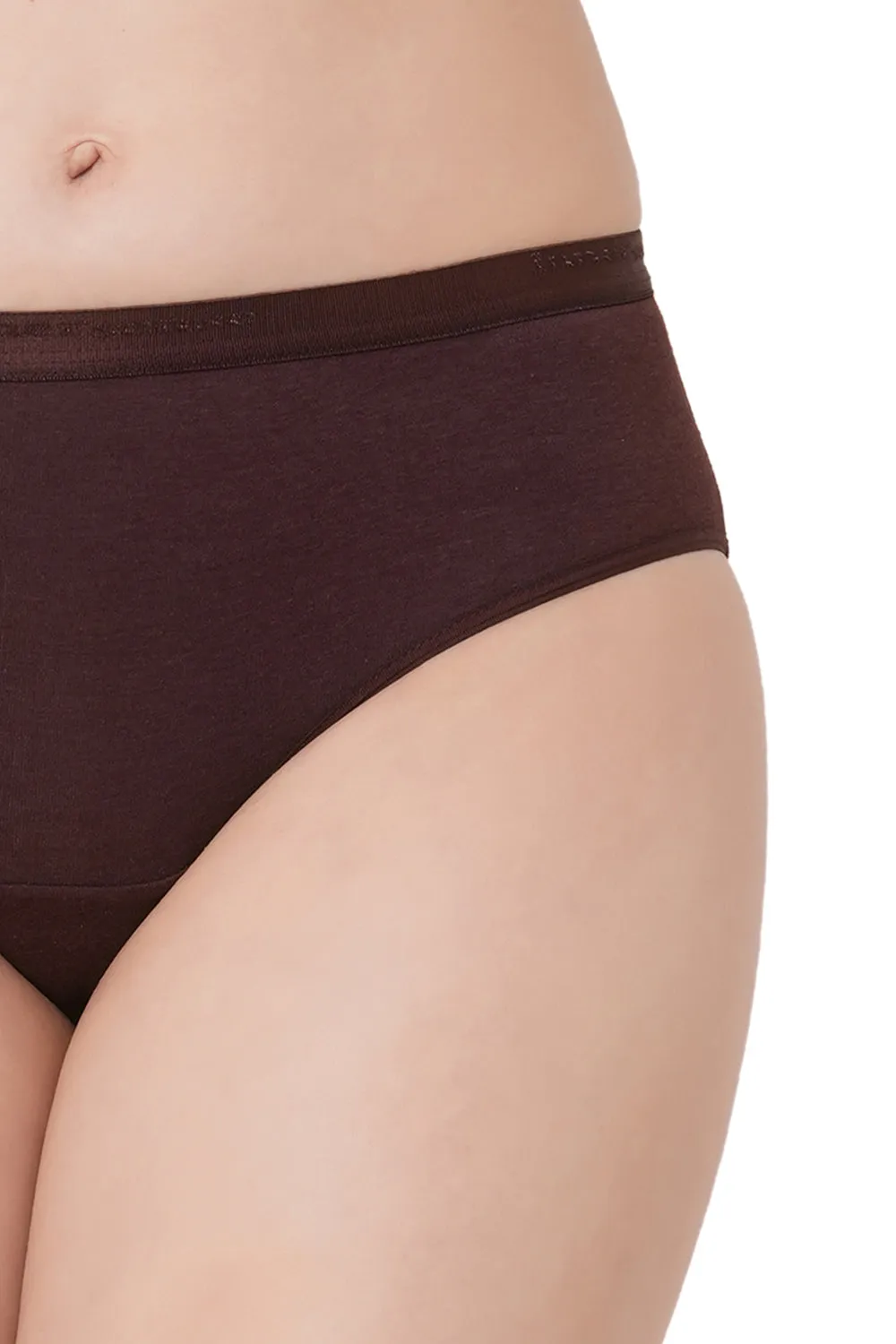 Organic Cotton Antimicrobial  High waist Hipster-ISP002-Dark Sienna_Dark Sienna-