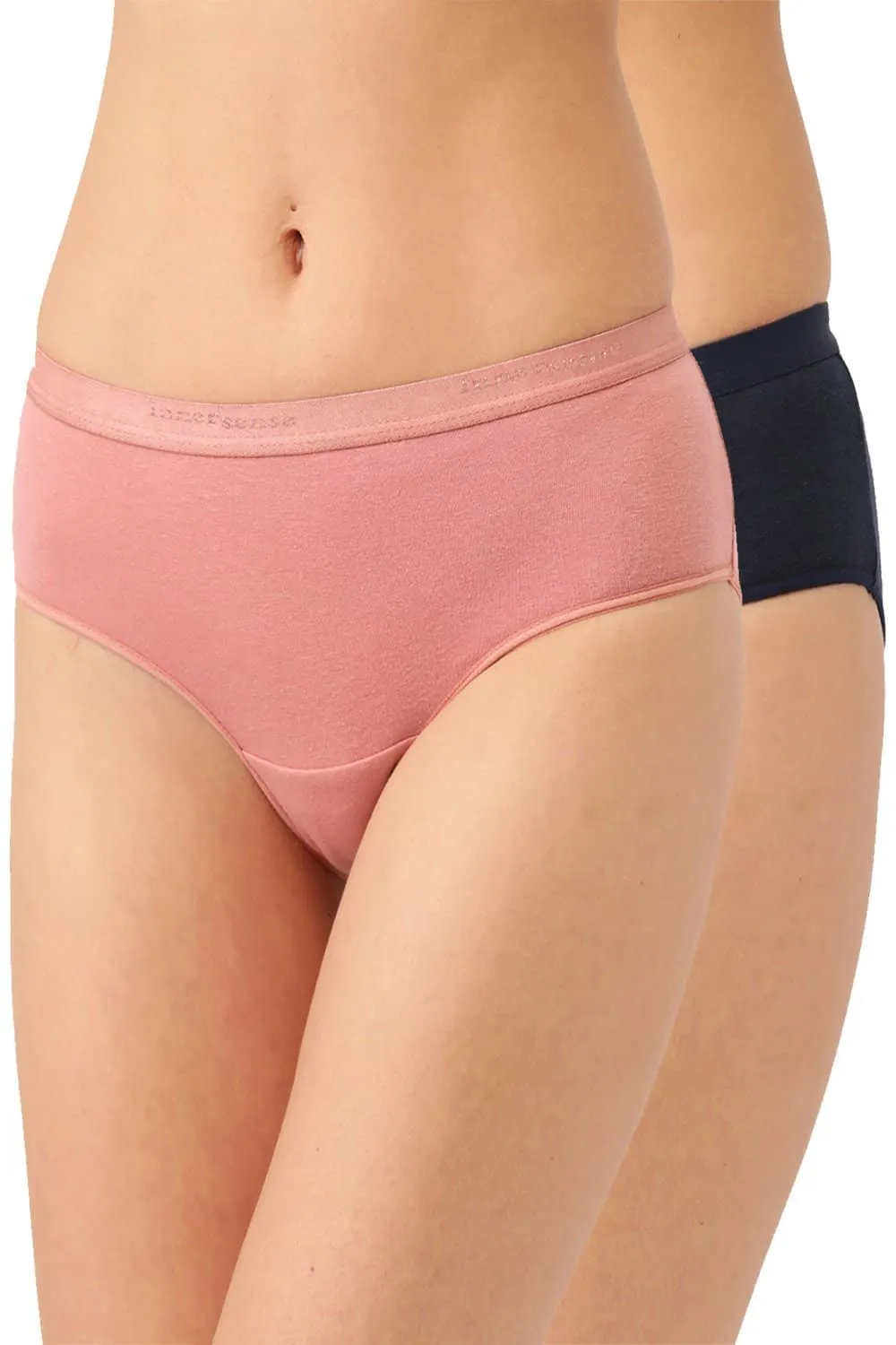 Organic Cotton Antimicrobial  High waist Hipster (Pack Of 2)-ISP002-Mauve_Navy-