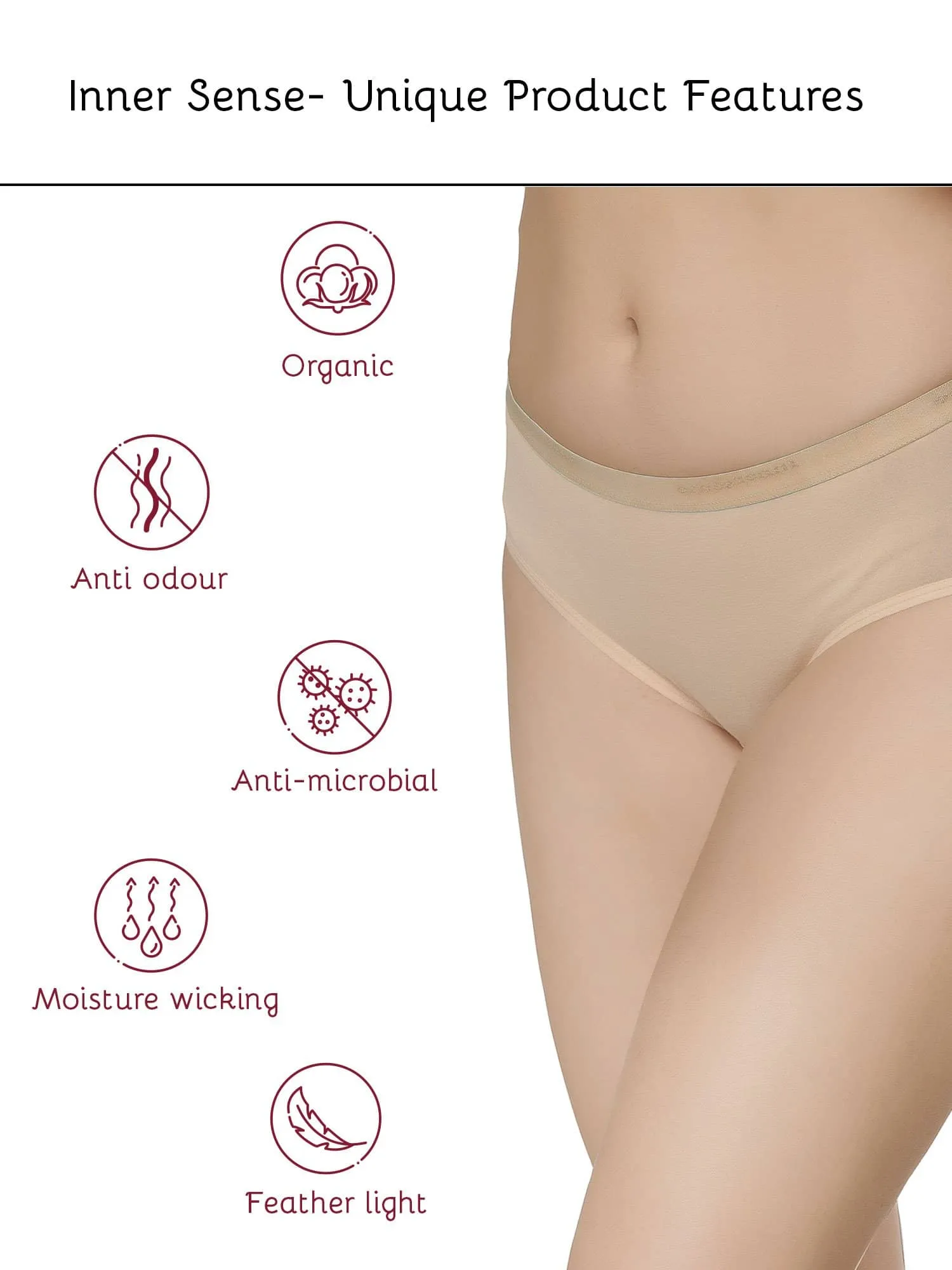 Organic Cotton Antimicrobial  High waist Hipster (Pack Of 2)-ISP002-Mauve_Skin-