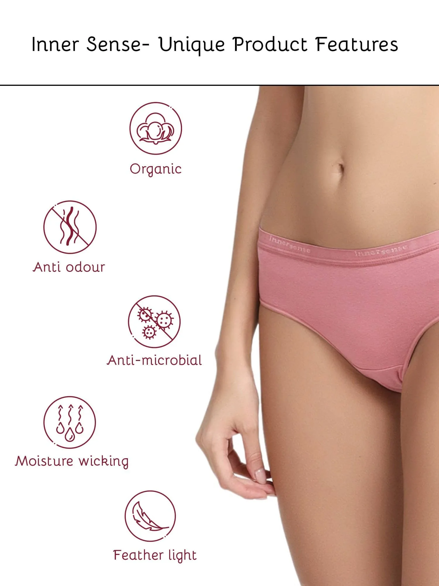 Organic Cotton Antimicrobial  High waist Hipster (Pack Of 2)-ISP002-Mauve_Skin-