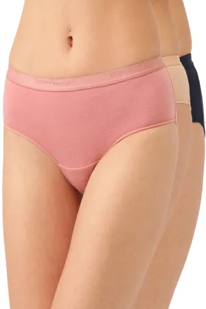 Organic Cotton Antimicrobial  High waist Hipster (Pack Of 3)-ISP002-Mauve_Navy_Skin-