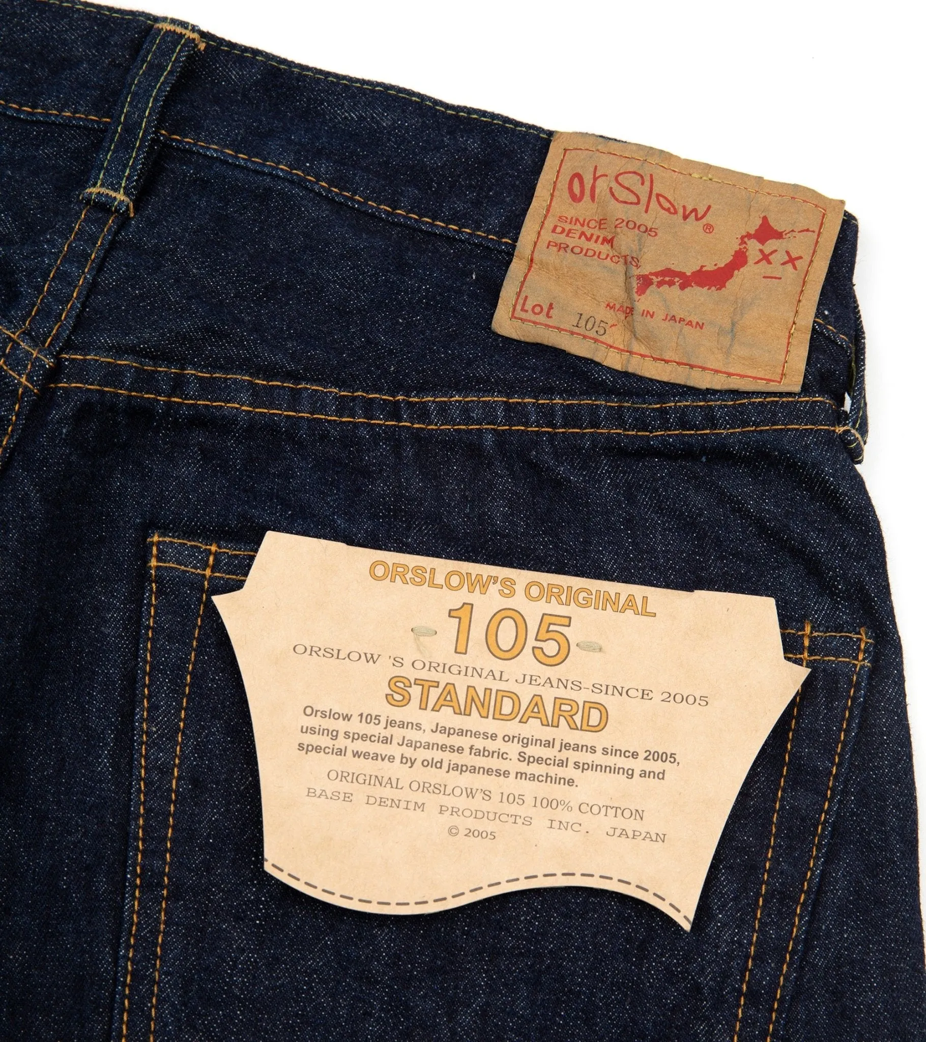 OrSlow 105 Standard Fit Selvedge Denim: One Wash