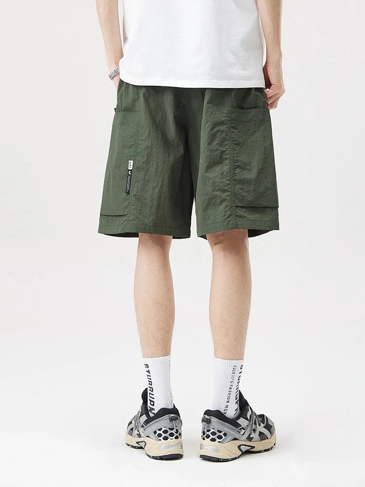 Outdoor Solid Color Waterproof Cargo Shorts