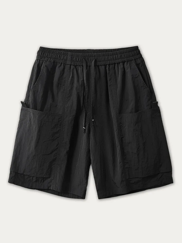 Outdoor Solid Color Waterproof Cargo Shorts