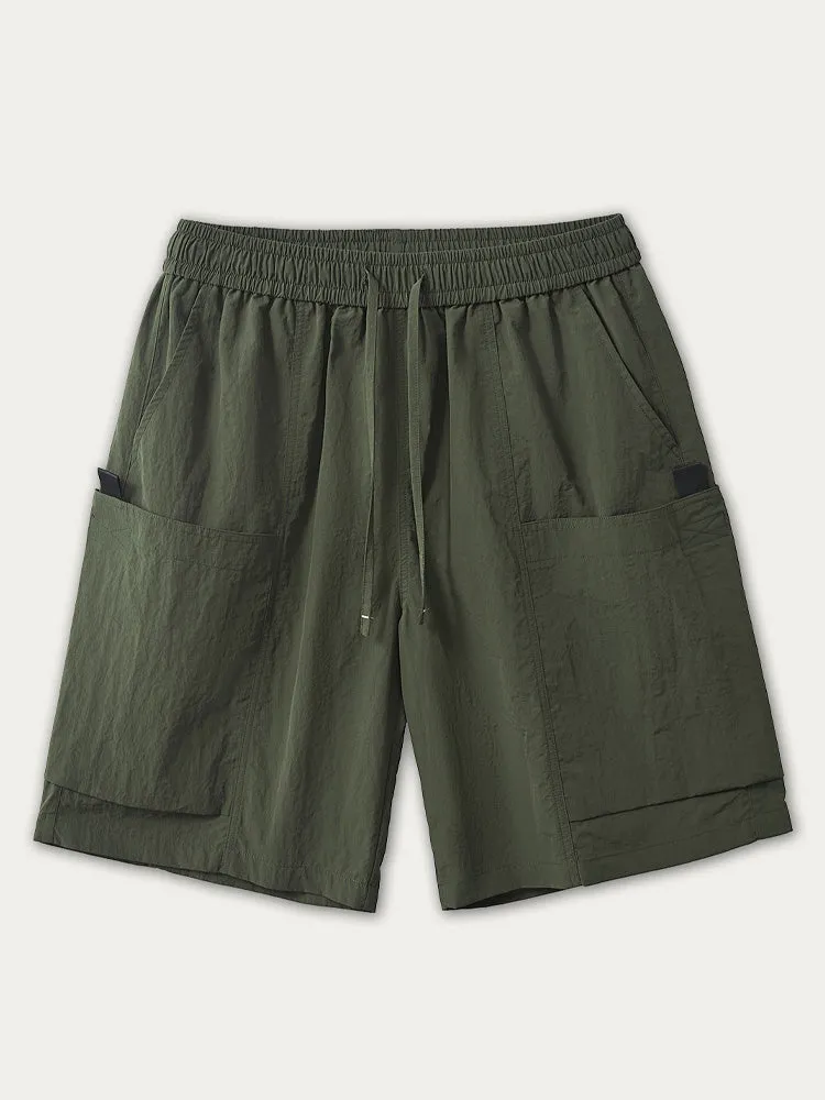 Outdoor Solid Color Waterproof Cargo Shorts