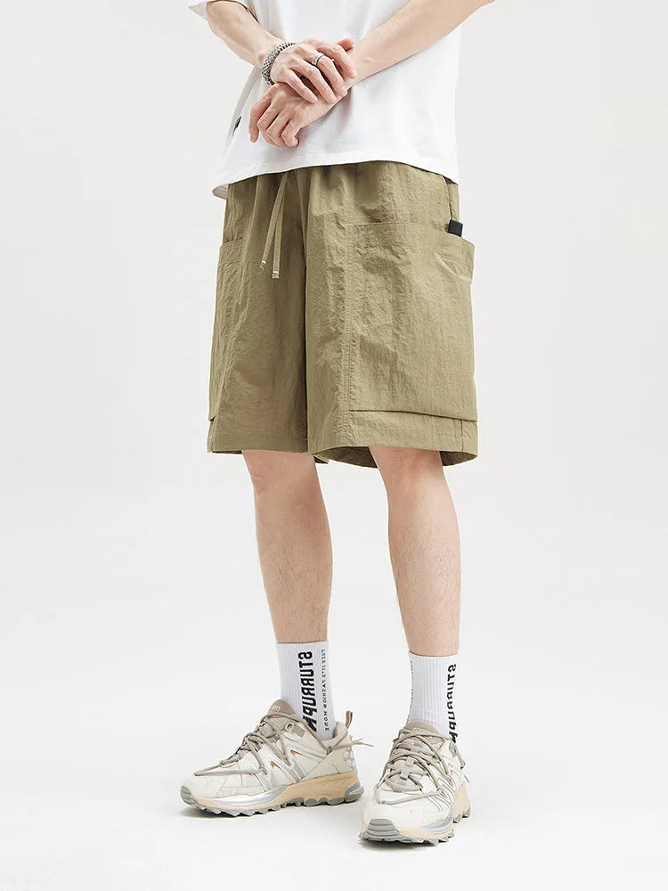 Outdoor Solid Color Waterproof Cargo Shorts