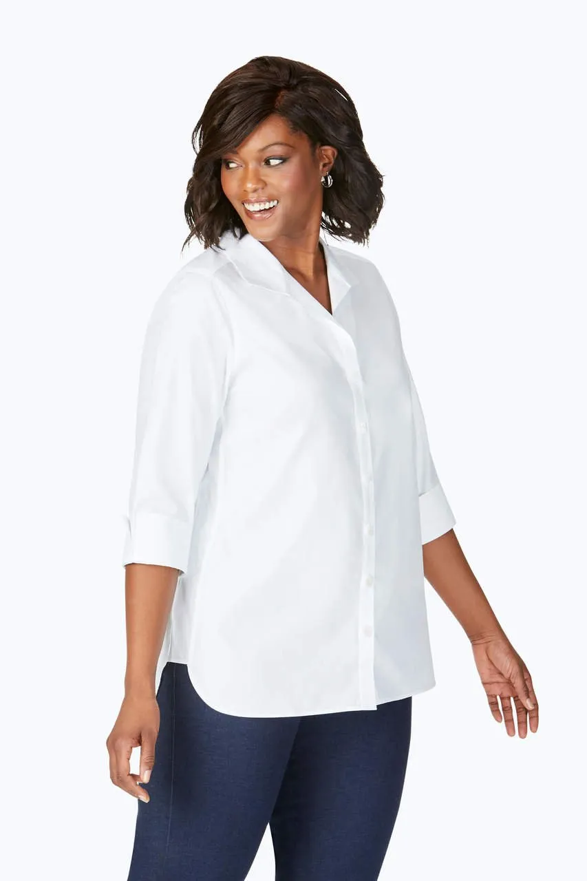 Pandora Plus Pinpoint No Iron 3/4 Sleeve Tunic