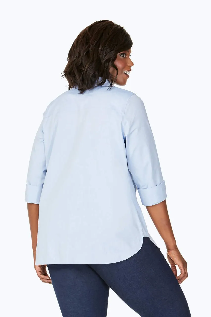 Pandora Plus Pinpoint No Iron 3/4 Sleeve Tunic