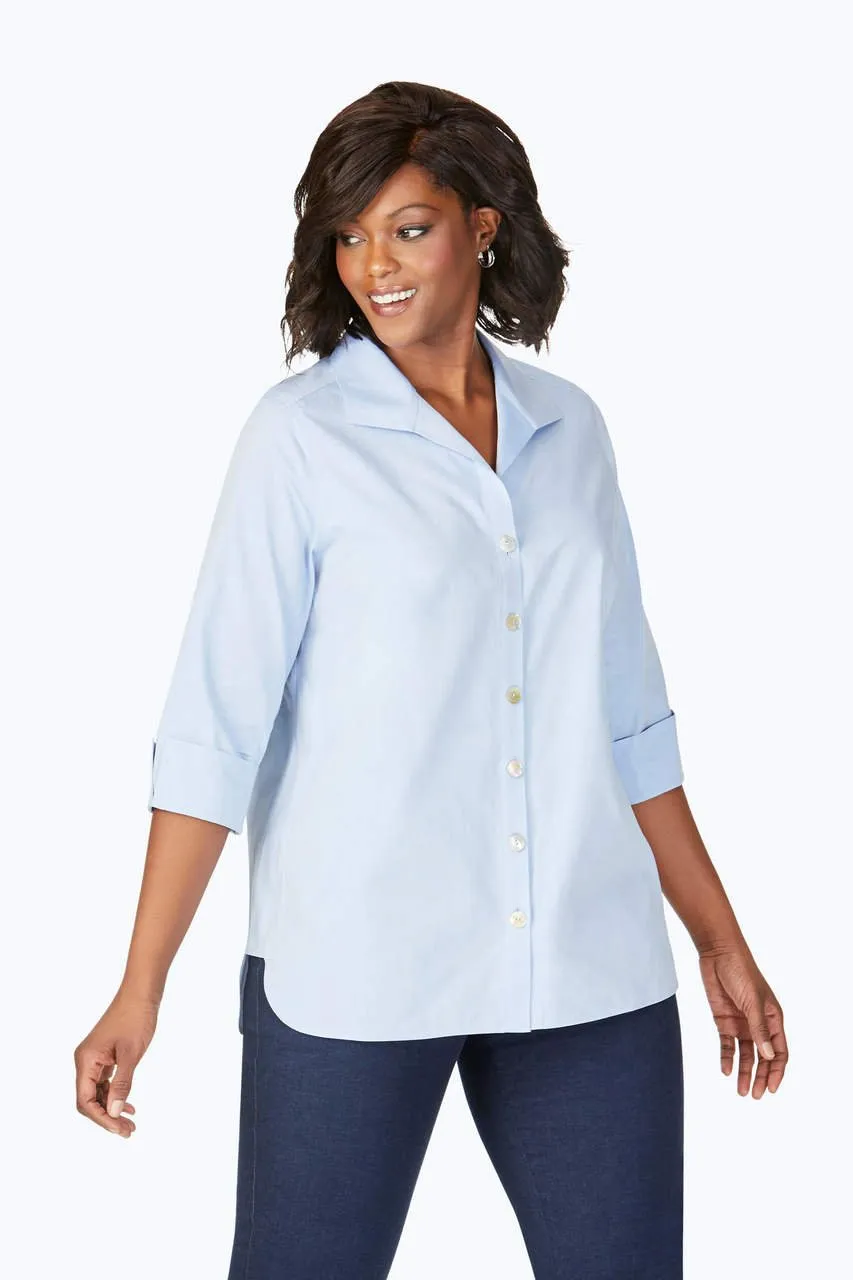 Pandora Plus Pinpoint No Iron 3/4 Sleeve Tunic