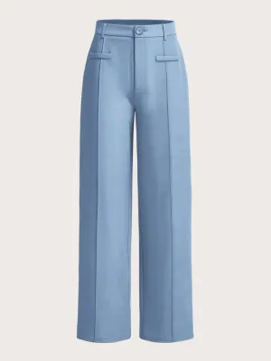 Parien Blue High Waist Straight Leg Pants