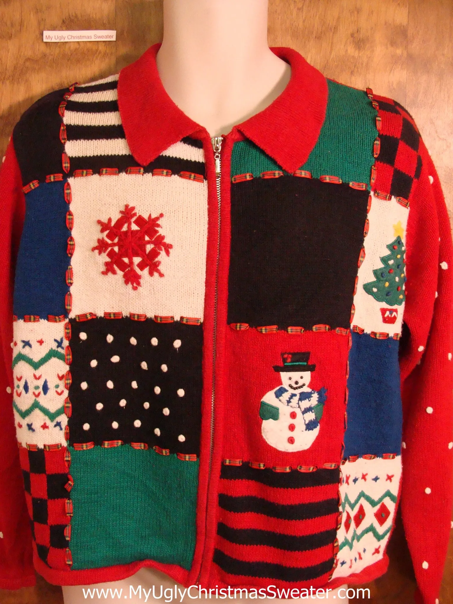 Patchwork Blocks Novelty Funny Christmas Sweater