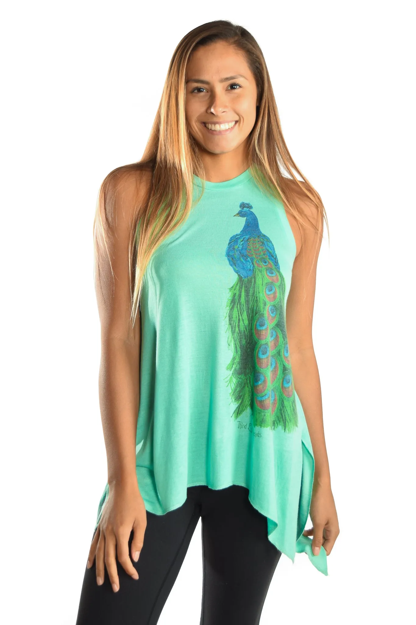 Peacock on Sharkbite Tunic Tee