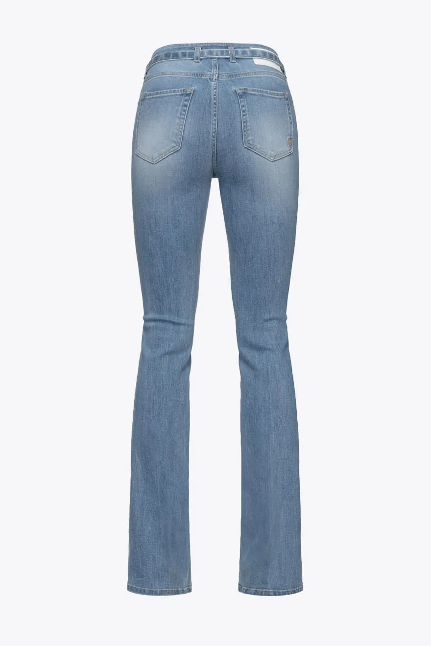 PINKO Jeans flared denim blue stretch