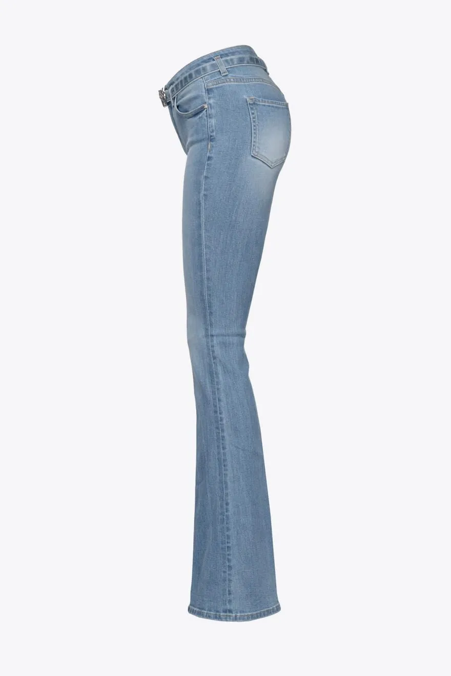 PINKO Jeans flared denim blue stretch