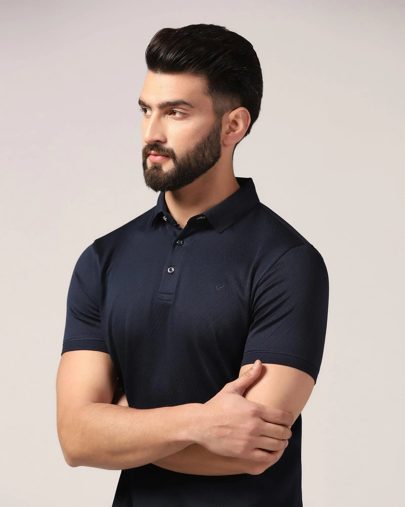 Polo Navy Iris Textured T-Shirt - Lois