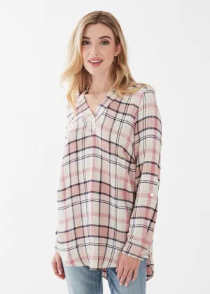 Popover Check Textured Tunic