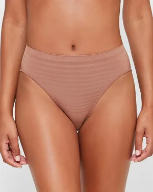 popular  2 Pack Matte and Shine High Cut Briefs - Wood Blush