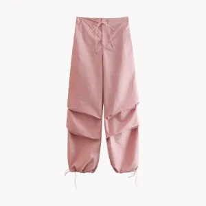 Pre Order:  Tie Waist Pleated Baggy Sweatpants