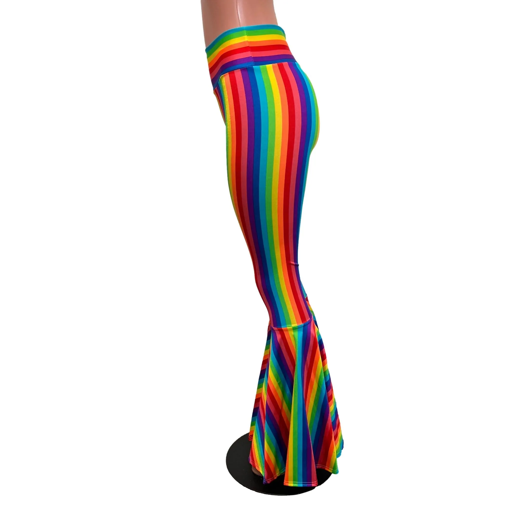 Rainbow Stripe Pride High Waist Bell Bottom Flares