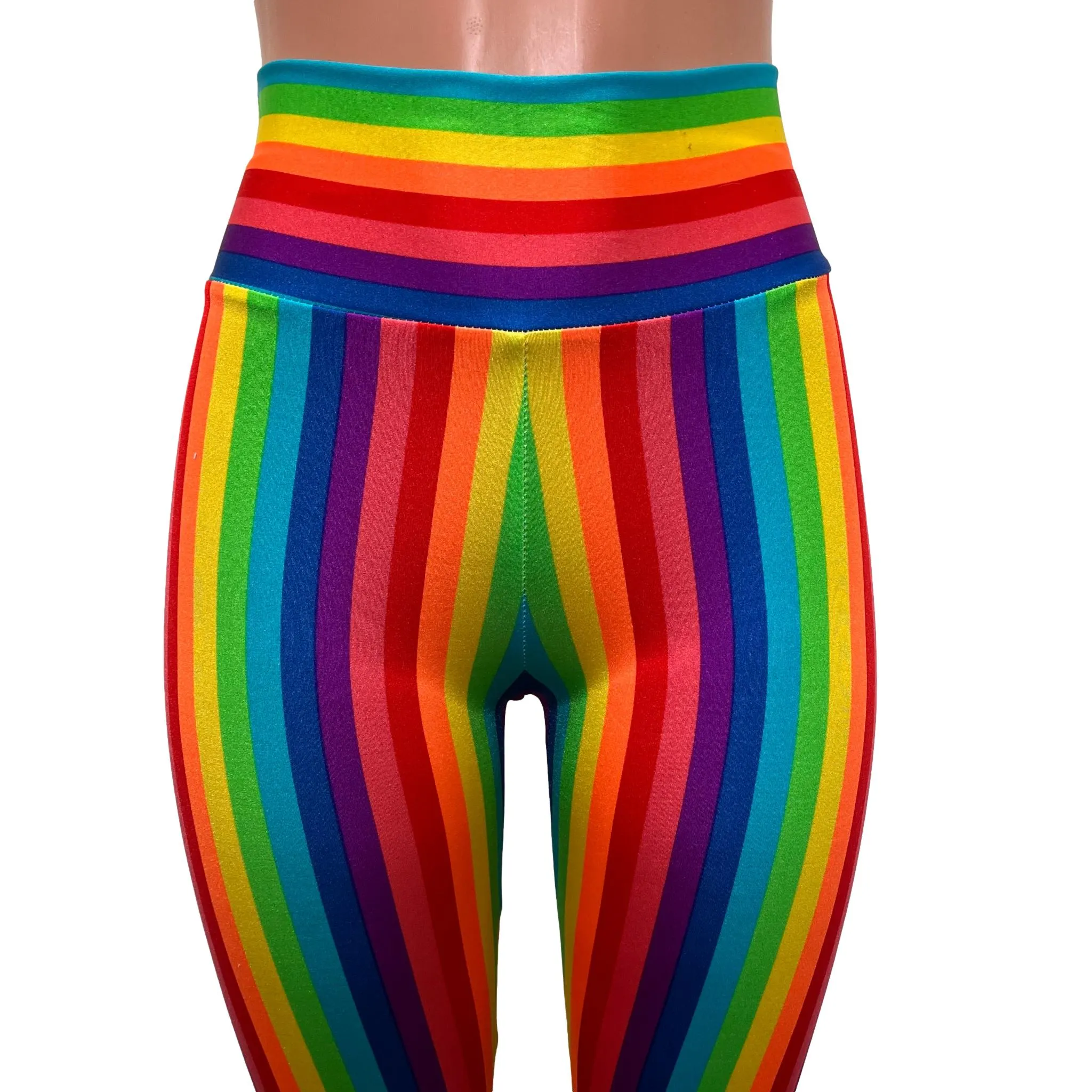 Rainbow Stripe Pride High Waist Bell Bottom Flares