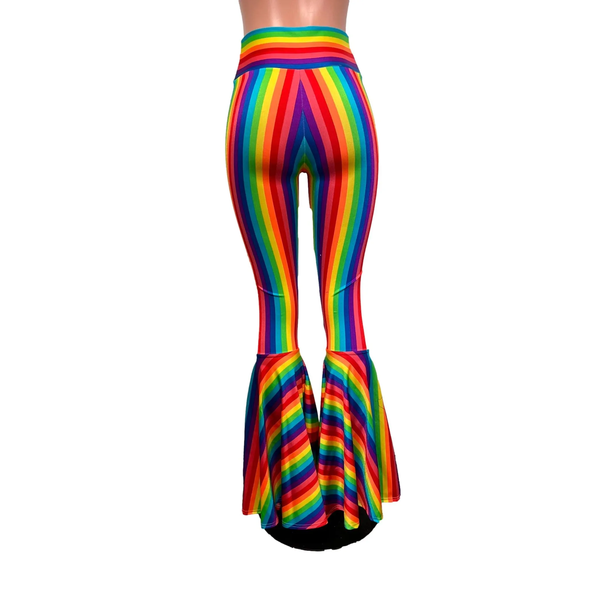 Rainbow Stripe Pride High Waist Bell Bottom Flares