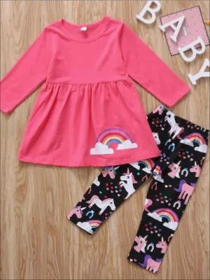 Rainbow Unicorn Party Legging Set