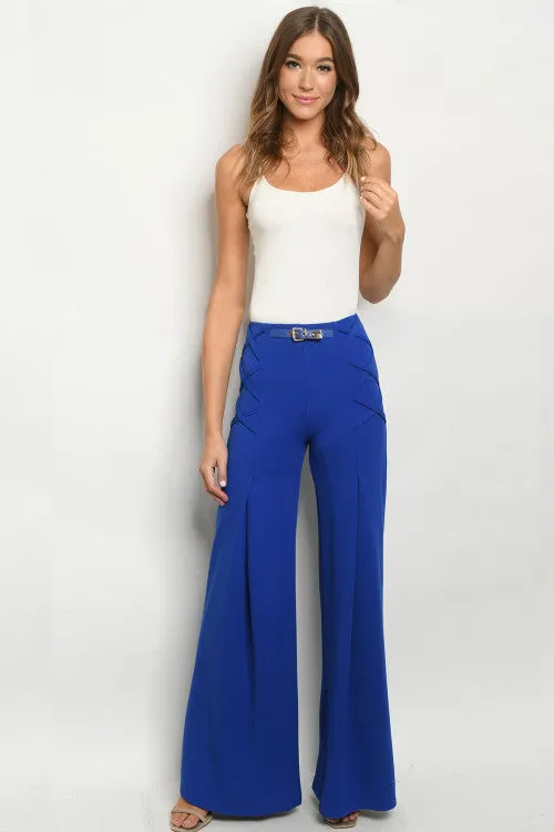 Royal Blue Wide Leg Vintage Inspired Pants