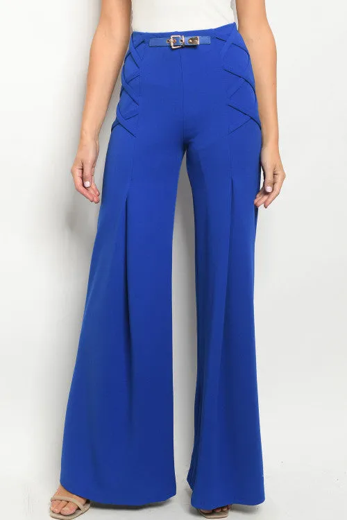 Royal Blue Wide Leg Vintage Inspired Pants