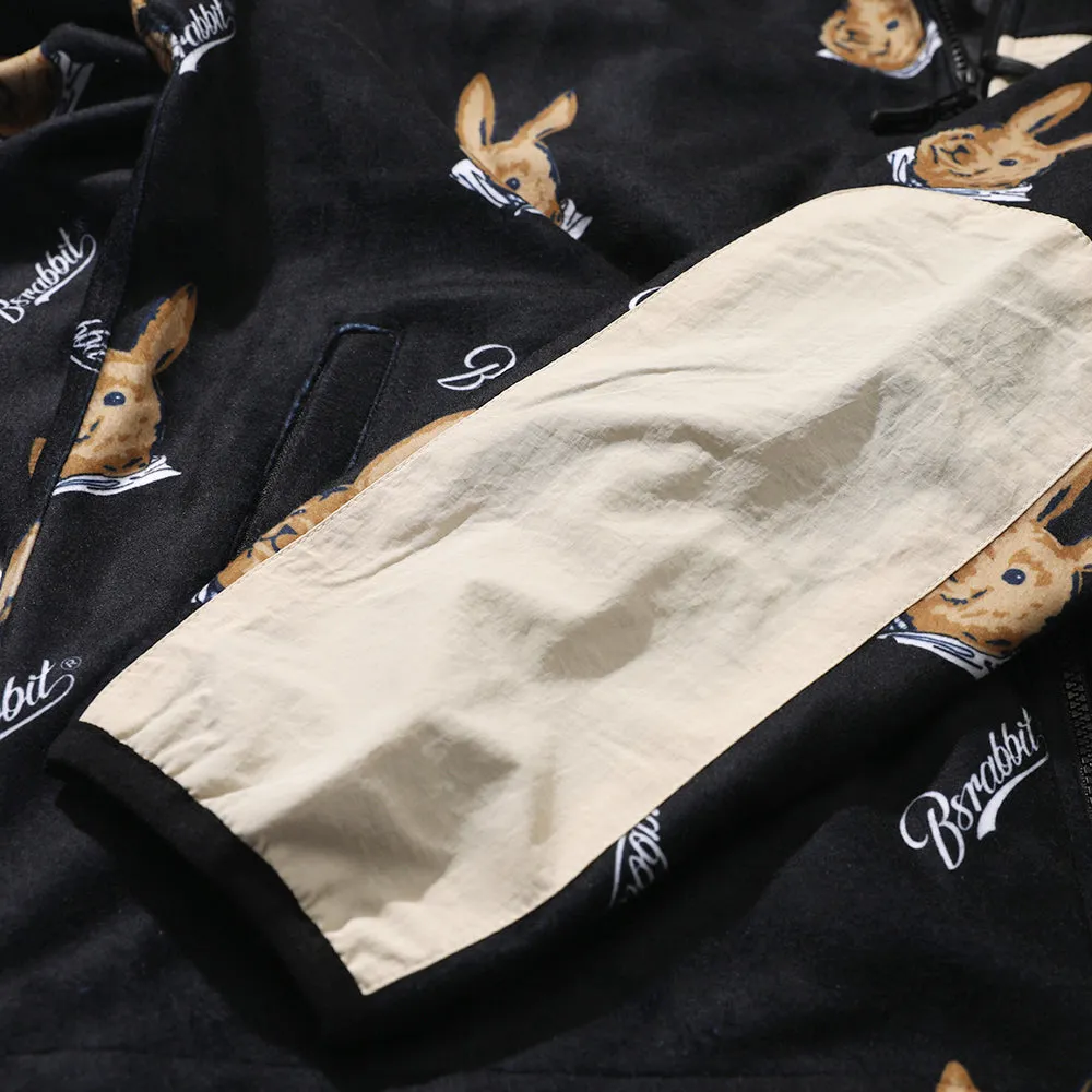 ROYAL FLEECE HOODED JACKET BEAR RABBIT BLACK