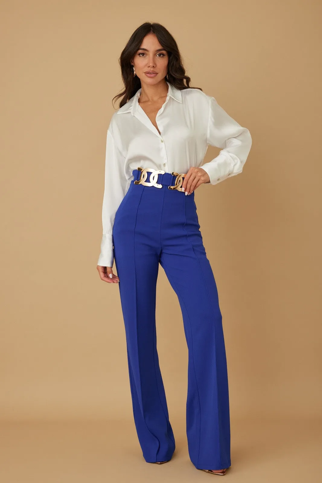 Royal Mocha High Waist Fashion Pants