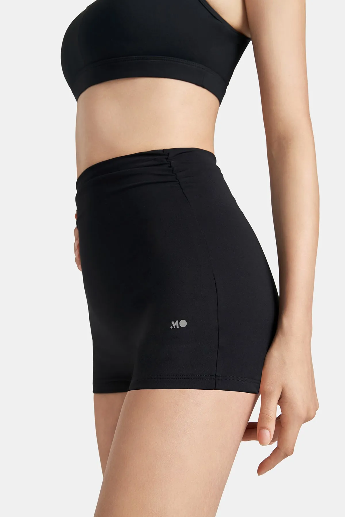 Ruched High-Waist Shorts