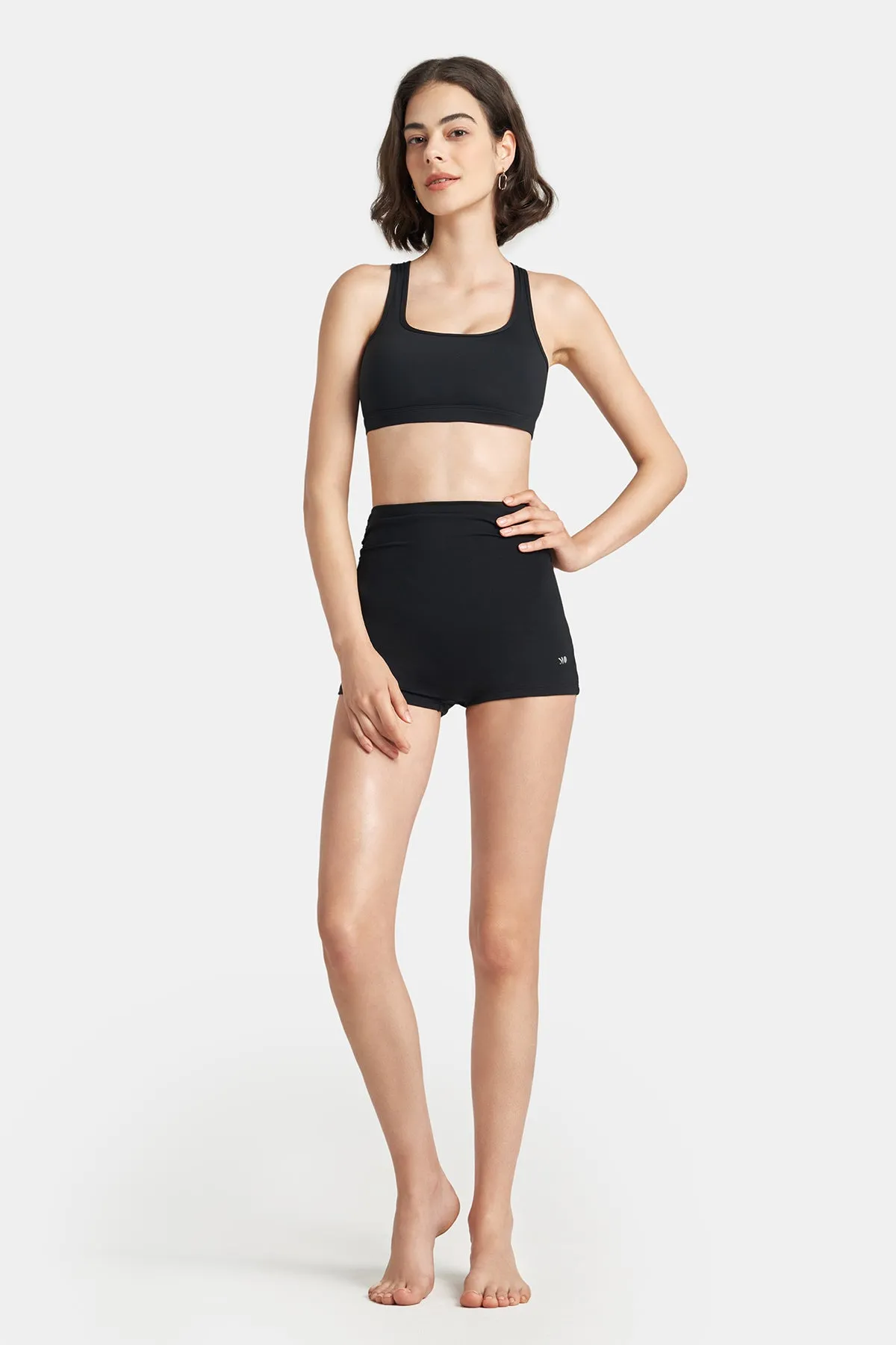 Ruched High-Waist Shorts