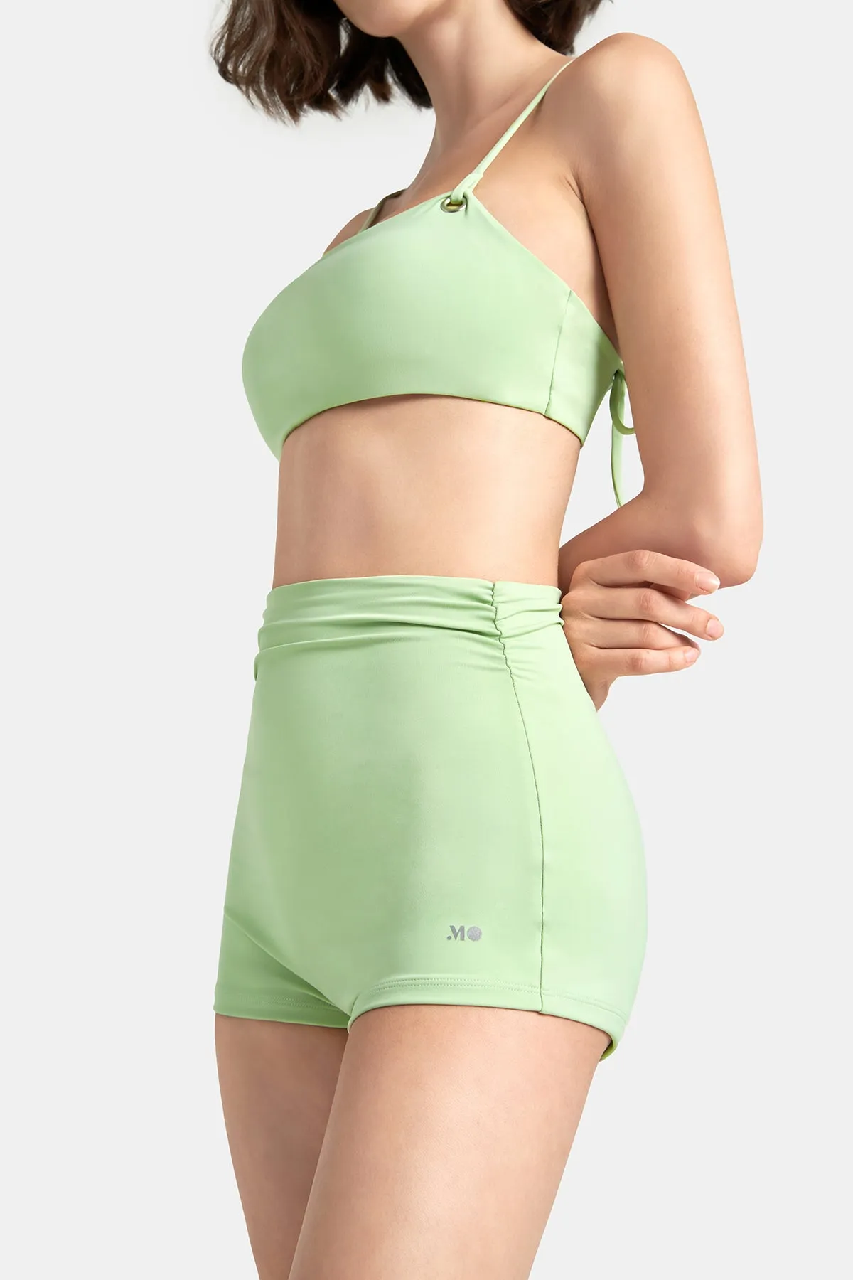 Ruched High-Waist Shorts