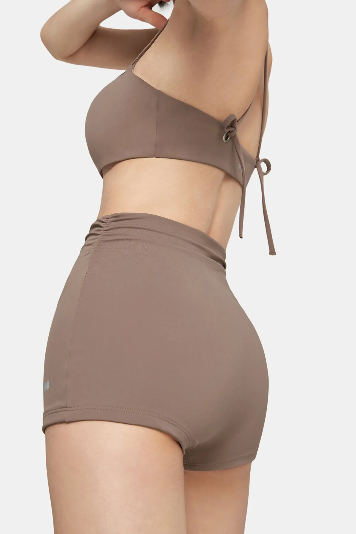 Ruched High-Waist Shorts