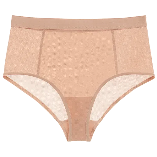 Sieve High-Waist Brief in Buff