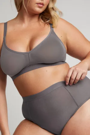 Sieve High-Waist Brief in Graphite