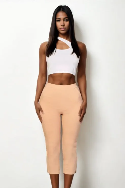 Slit Hem Cropped Pants