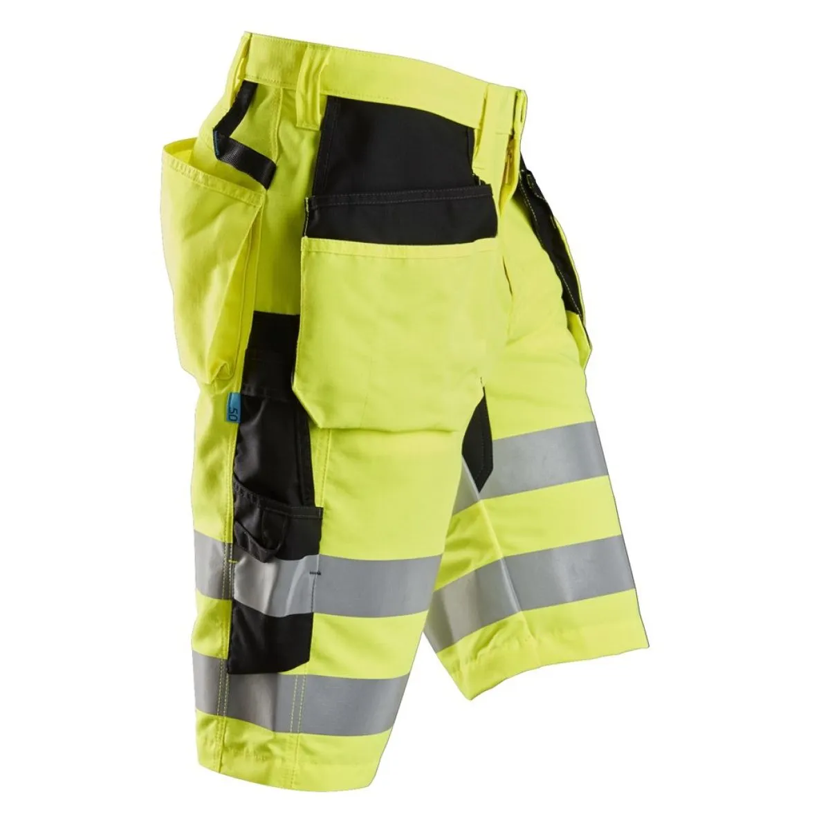 Snickers&#x20;6131&#x20;LiteWork,&#x20;High-Vis&#x20;Shorts&#x2B;&#x20;Holster&#x20;Pockets,&#x20;Class&#x20;1&#x20;-&#x20;High&#x20;Vis&#x20;Yellow&#x2F;Black