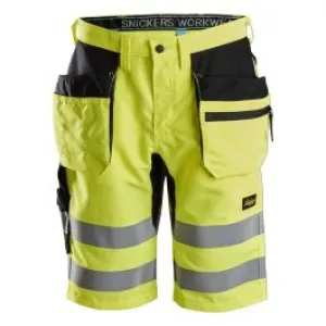 Snickers&#x20;6131&#x20;LiteWork,&#x20;High-Vis&#x20;Shorts&#x2B;&#x20;Holster&#x20;Pockets,&#x20;Class&#x20;1&#x20;-&#x20;High&#x20;Vis&#x20;Yellow&#x2F;Black