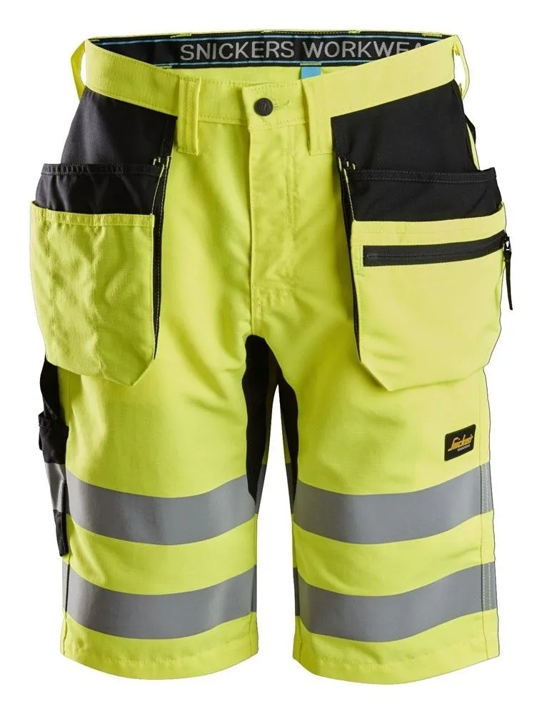 Snickers&#x20;6131&#x20;LiteWork,&#x20;High-Vis&#x20;Shorts&#x2B;&#x20;Holster&#x20;Pockets,&#x20;Class&#x20;1&#x20;-&#x20;High&#x20;Vis&#x20;Yellow&#x2F;Black