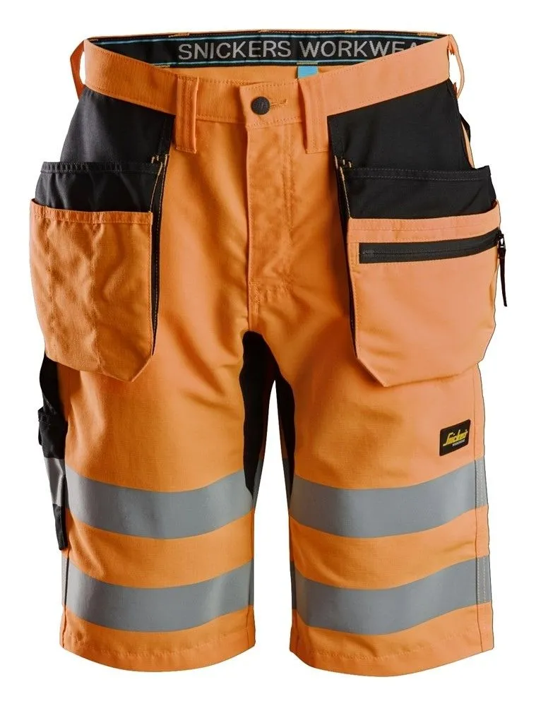 Snickers&#x20;6131&#x20;LiteWork,&#x20;High-Vis&#x20;Shorts&#x2B;&#x20;Holster&#x20;Pockets,&#x20;Class&#x20;1&#x20;-&#x20;High&#x20;Vis&#x20;Yellow&#x2F;Black