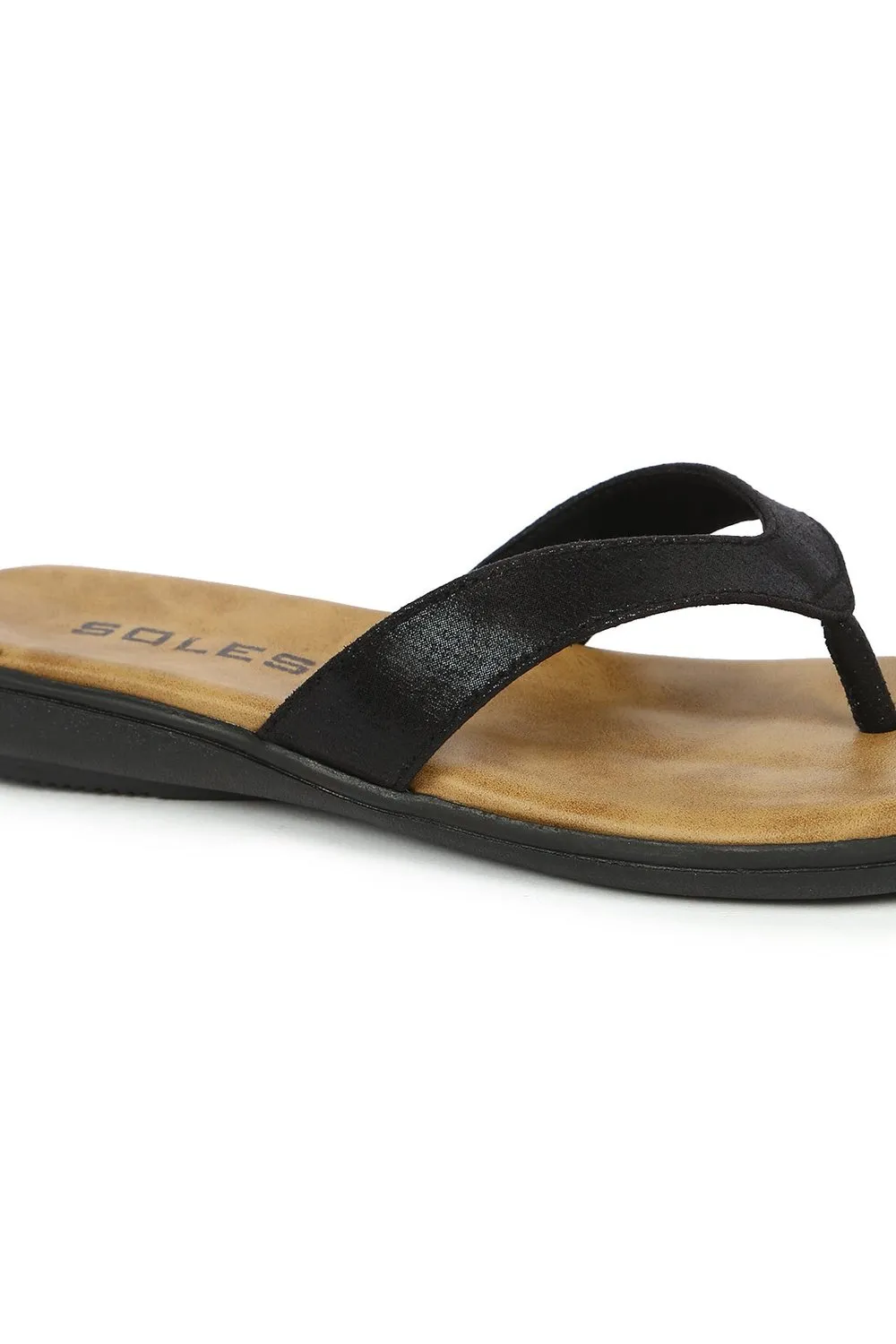 SOLES Classic Black Flat Sandals - Versatile Style for Any Occasion