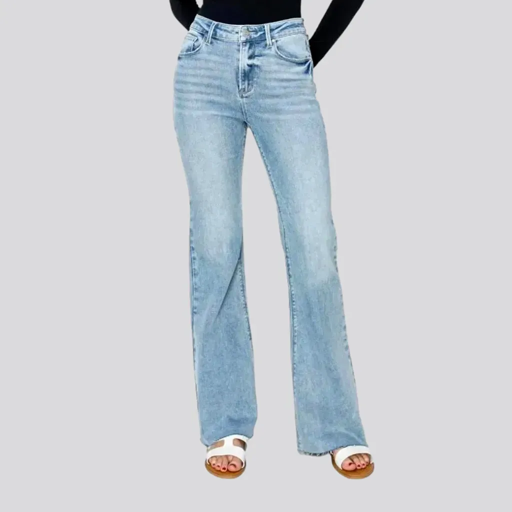 Straight whiskered jeans
 for women