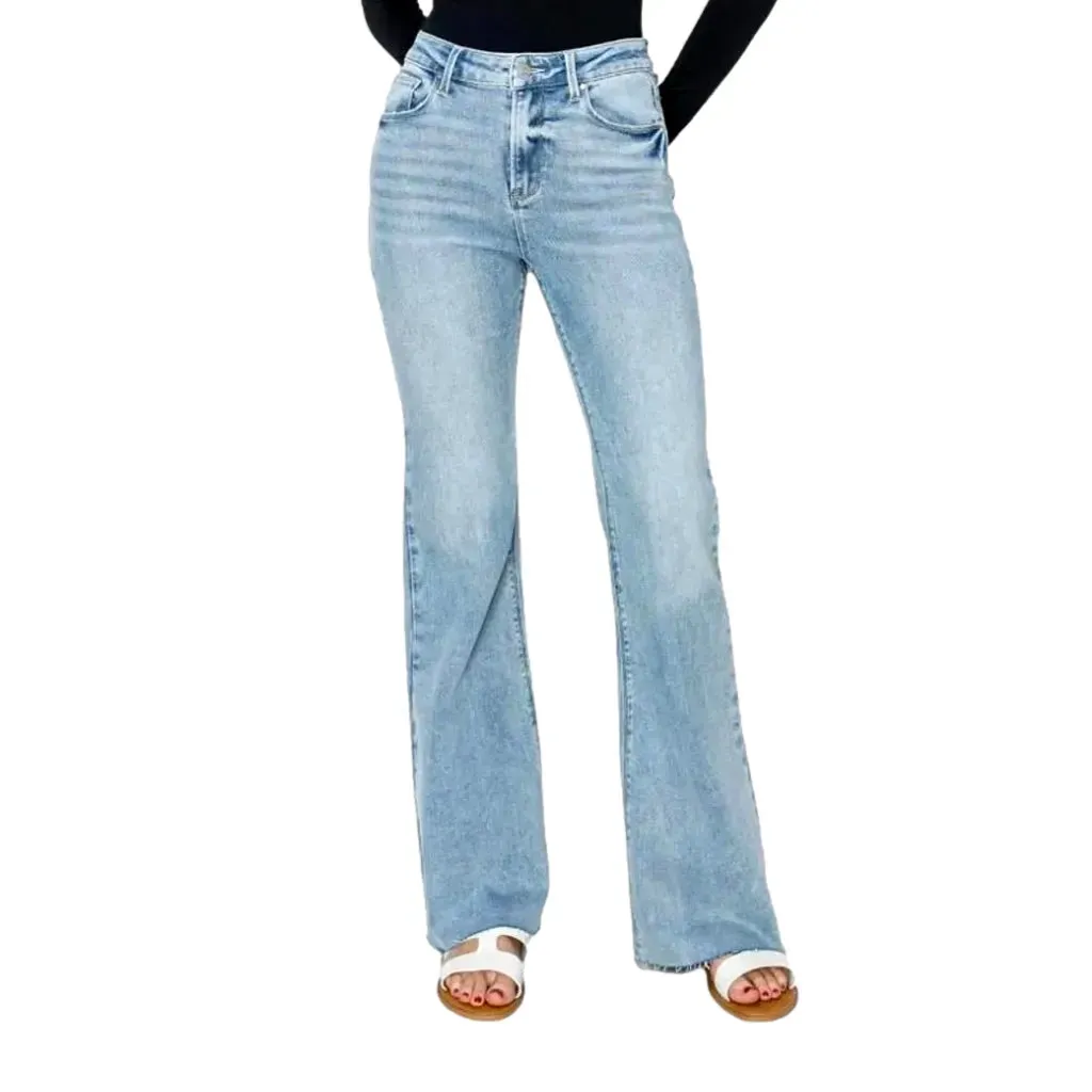 Straight whiskered jeans
 for women